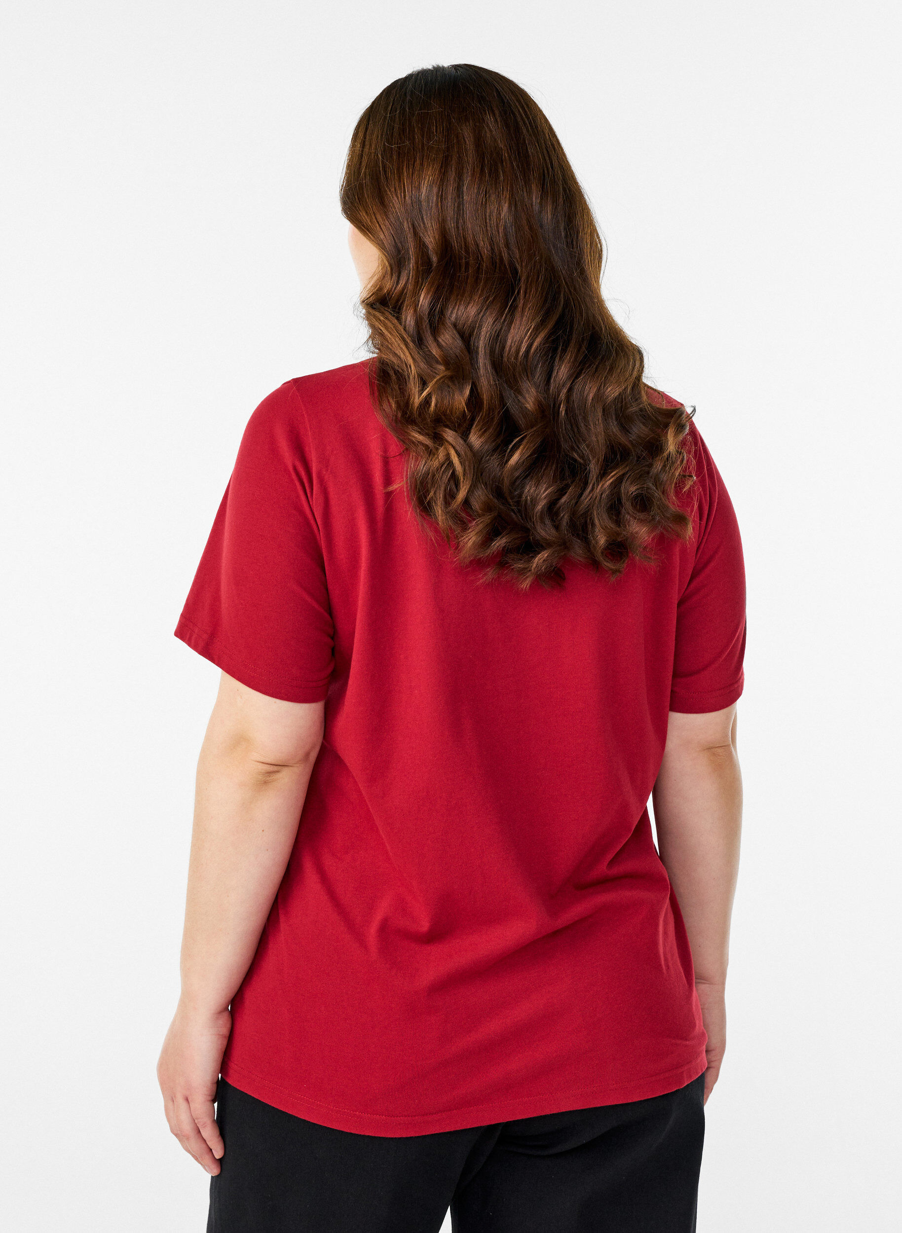 ZizziT-shirt med motiv , R&oslash;d, Model image number 2