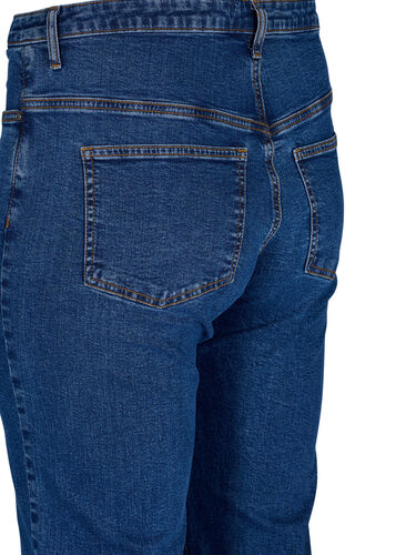 Højtaljede Gemma jeans med straight fit, Dark blue, Packshot image number 3