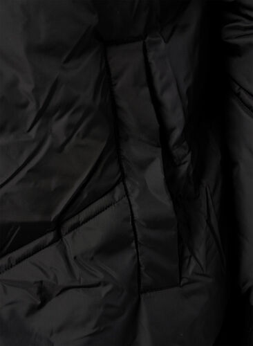 Lang puffer vinterjakke, Black, Packshot image number 3