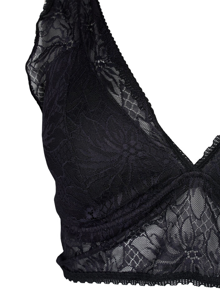 Blonde bralette med blød vattering, Black, Packshot image number 2