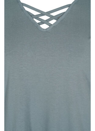 Kortærmet t-shirt med v-udskæring, Balsam Green, Packshot image number 2