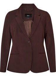 Klassisk blazer med enkel knaplukning, Brun