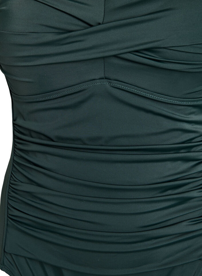 Vatteret badedragt med draperinger, Gr&oslash;n, Packshot image number 2