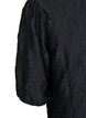 Bluse med tekstur og 3/4 &aelig;rmer, Sort, Packshot image number 3