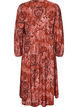Midikjole i viskose med paisleyprint, Orange, Packshot image number 1
