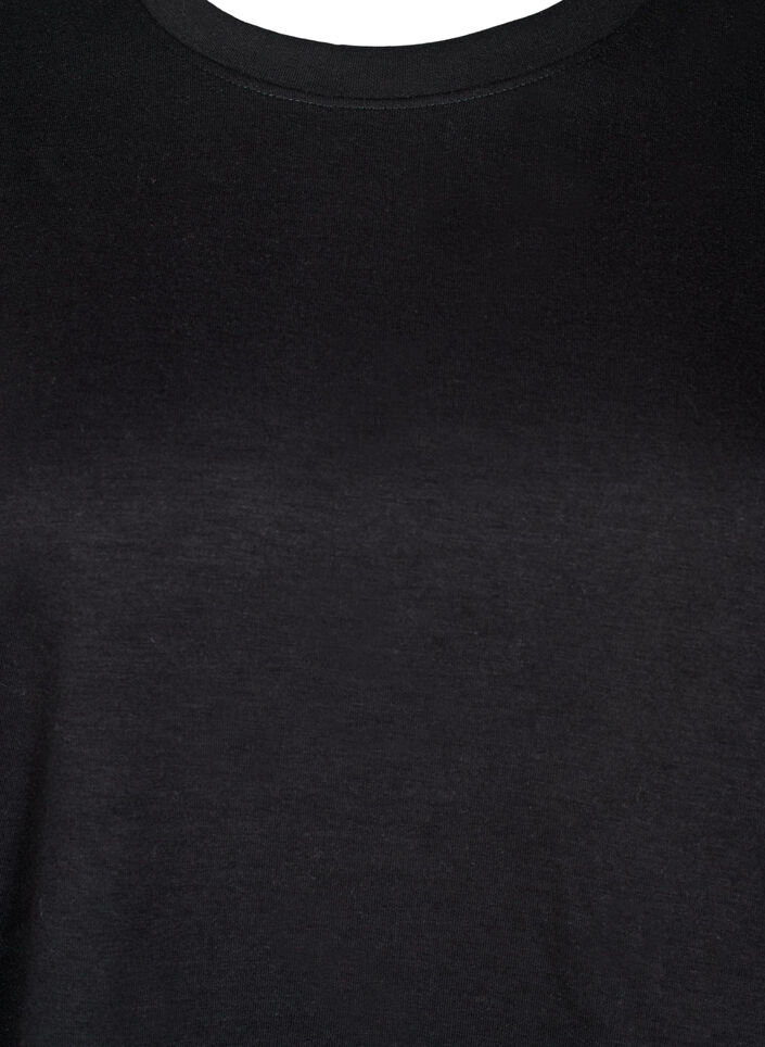 Sweatshirt med rund hals , Sort, Packshot image number 2