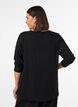 Jerseybluse med ribstruktur og lange &aelig;rmer , Sort, Model image number 2