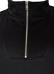 Sweatshirt med h&oslash;j krave og lynl&aring;s, Sort, Packshot image number 2