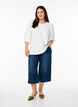 Bluse med tekstur og 3/4 &aelig;rmer, Hvid, Model image number 1