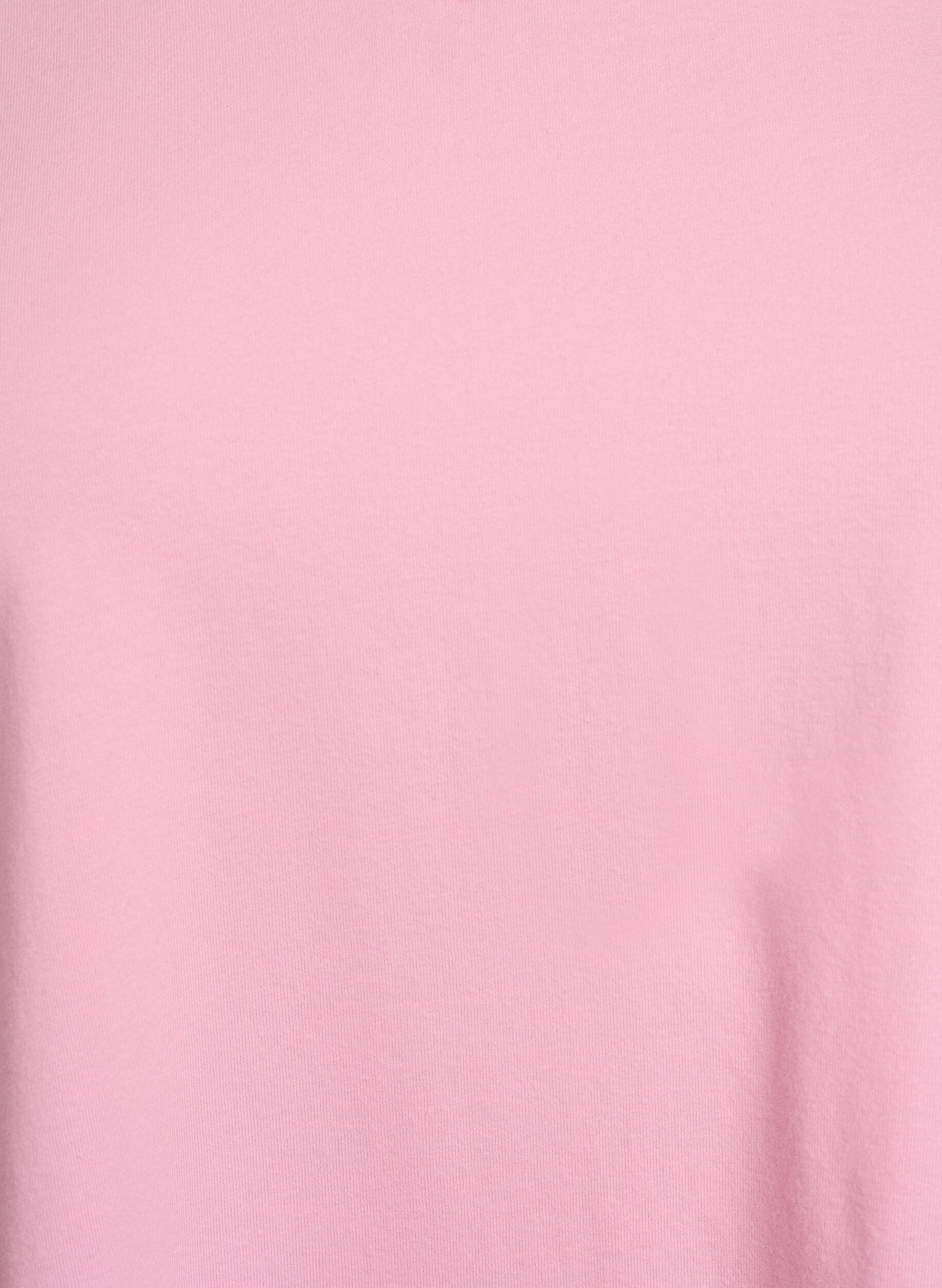 ZizziEnsfarvet basis t-shirt i bomuld, Lyser&oslash;d, Packshot image number 2