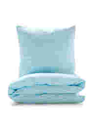 Ternet sengesæt i bomuld, Blue/White Check