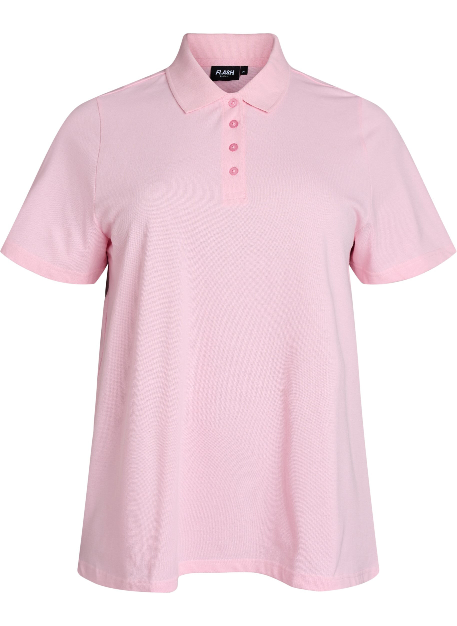 Zizzi Poloshirt med korte &aelig;rmer, Lyser&oslash;d, Packshot image number 0