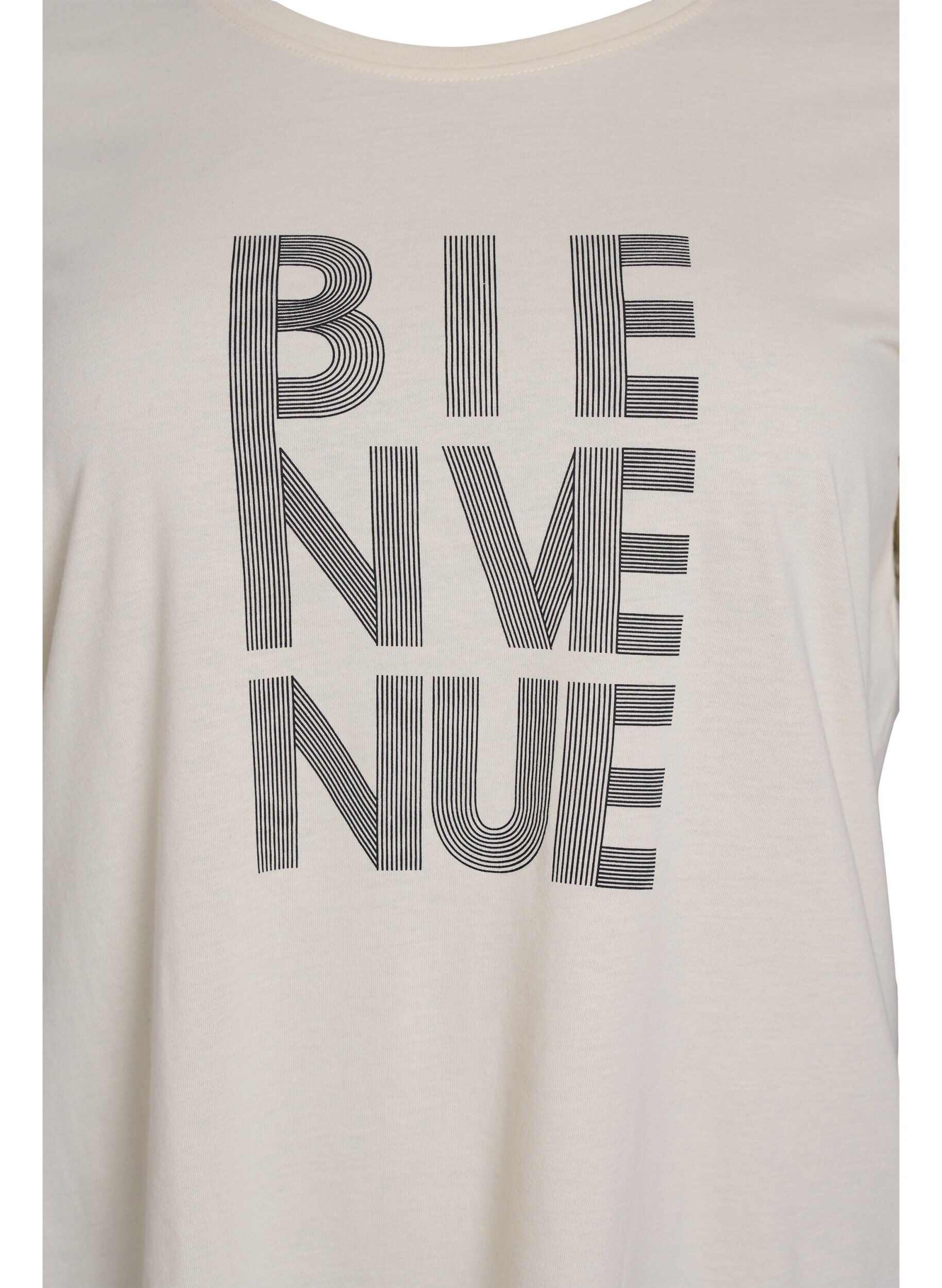 Zizzi FLASH - T-shirt med motiv, Vanilla, Packshot image number 2
