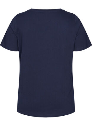 T-shirt med tryk i økologisk bomuld, Navy Blazer, Packshot image number 1