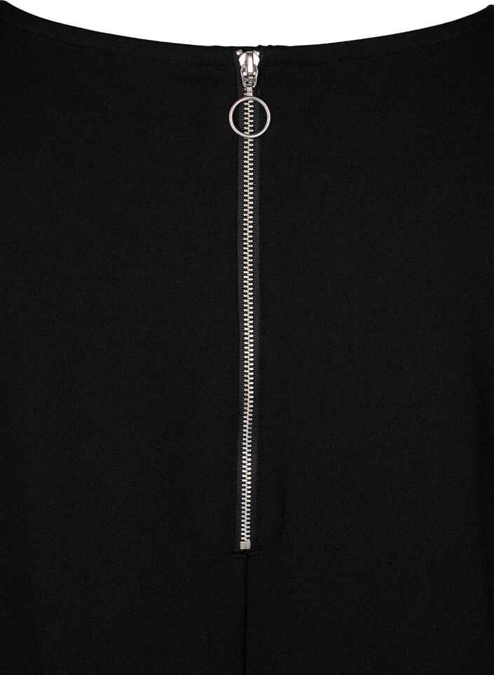 FLASH - Kort kjole med a-facon og 3/4 ærmer, Sort, Packshot image number 3