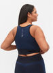 Seamless sports bh med striber, Black w. Blue Depths, Model image number 1