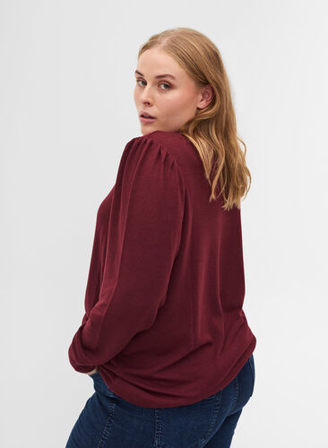 Langærmet bluse med skulderdetalje, Port Royal, Model image number 1