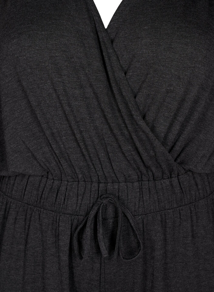 Jumpsuit med wrap og bindebånd, Dark Grey Melange, Packshot image number 2