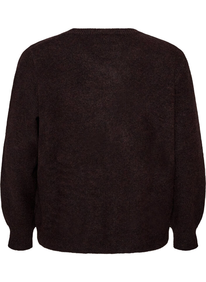 Cardigan med hjerteformede knapper, Brun, Packshot image number 1
