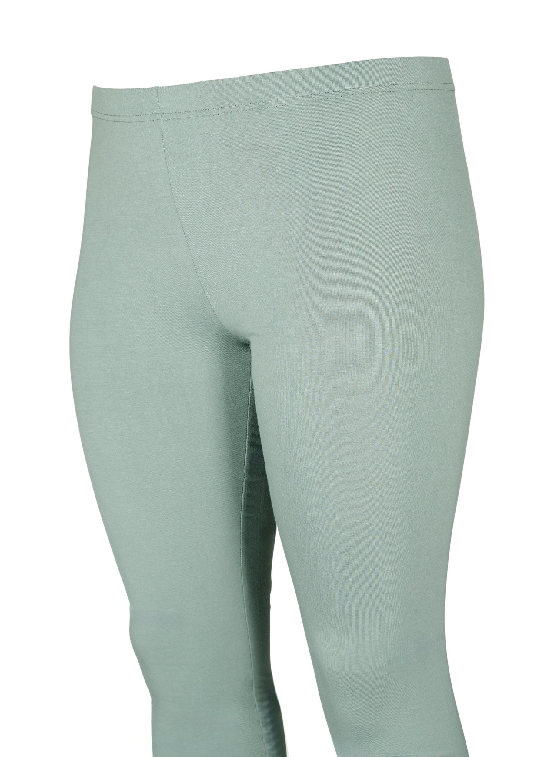 Zizzi Basis leggings i viskose, Gr&oslash;n, Packshot image number 3