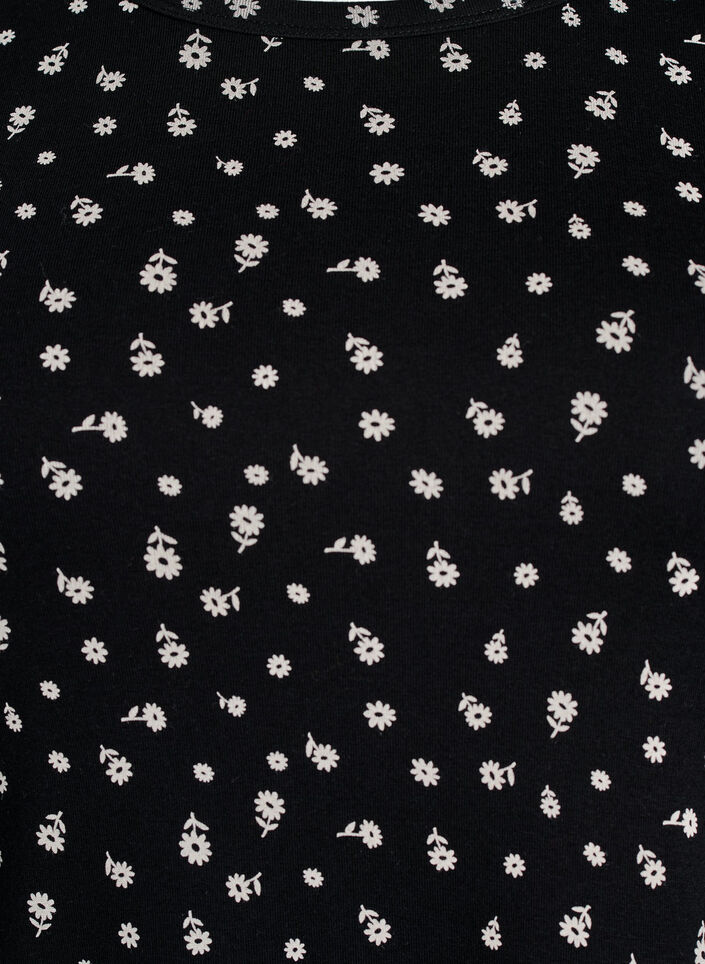 T-shirt i bomuld med allover print, Sort, Packshot image number 2
