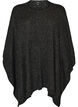 Strikket poncho med rund hals, Gr&aring;, Packshot image number 0