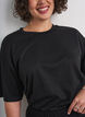 T-shirt med rhinsten og rund hals, Sort, Model image number 3