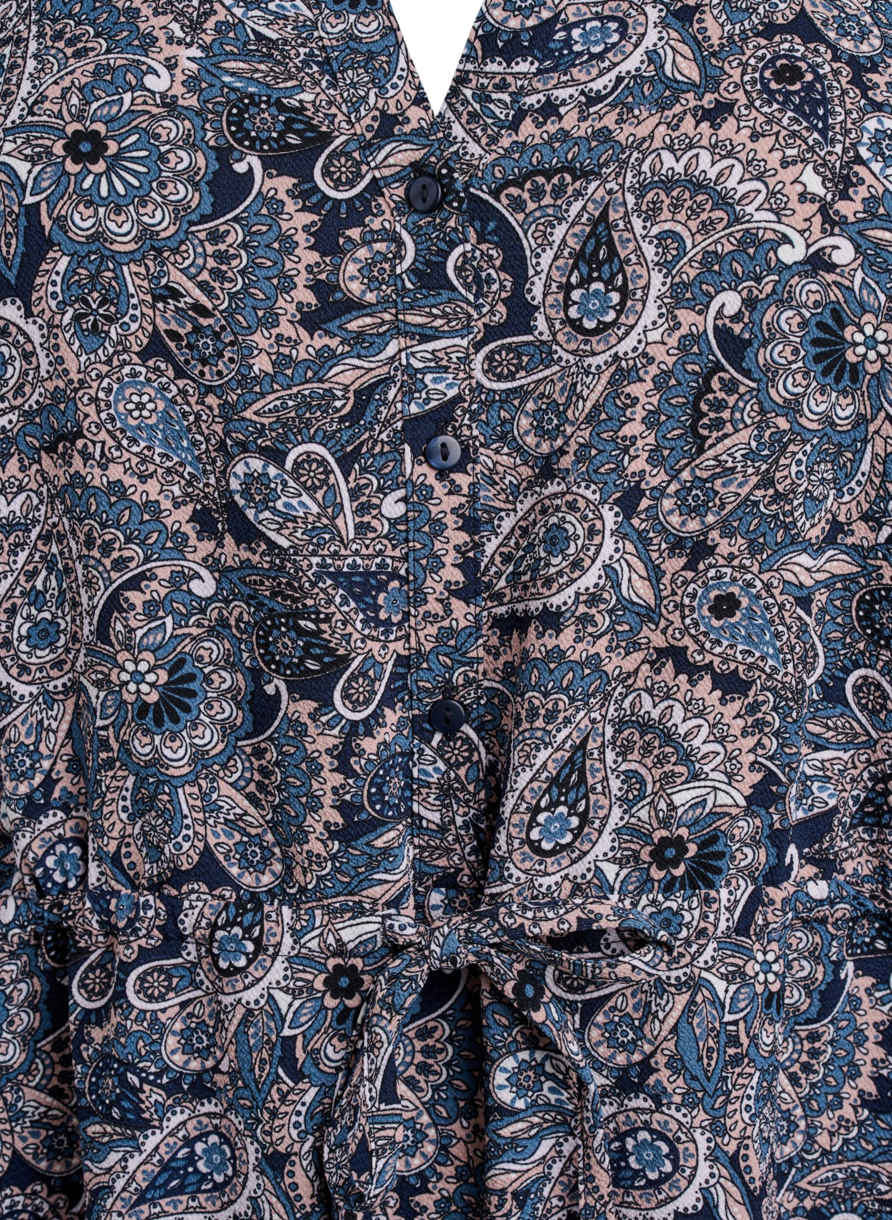 Zizzi Kn&aelig;lang kjole med bindeb&aring;nd, Beige, Packshot image number 2