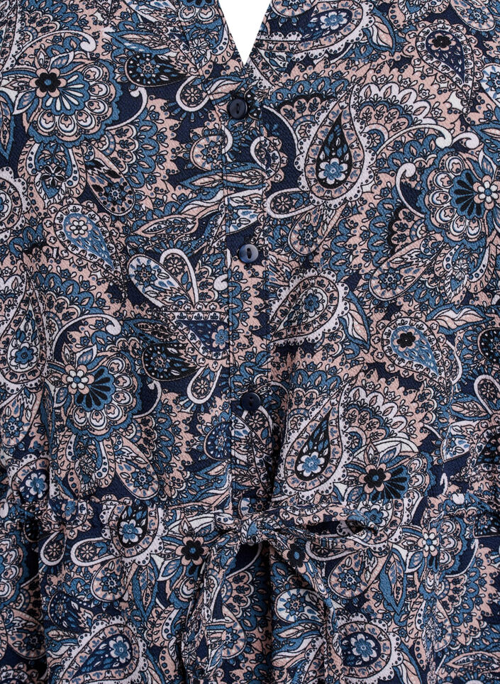 Knælang kjole med bindebånd, Beige, Packshot image number 2