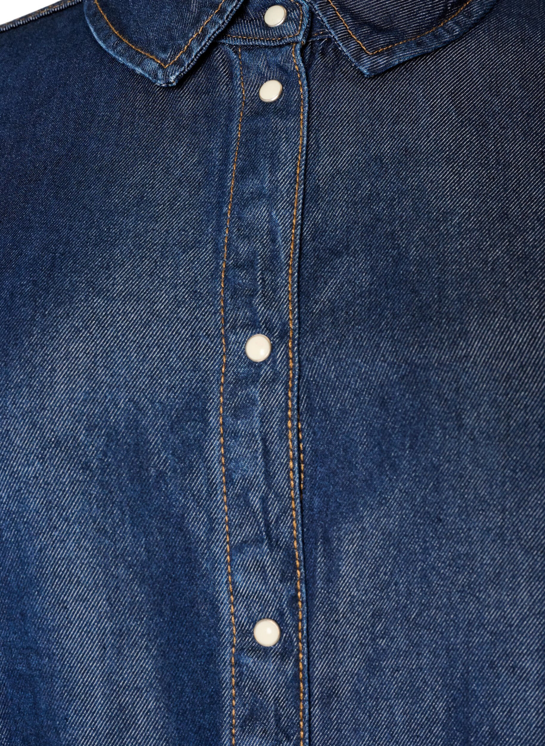 ZizziDenimskjorte i lyocell med trykknapper, Bl&aring;, Packshot image number 2