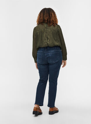 Slim fit Emily jeans med nitter, Dark blue, Model image number 1