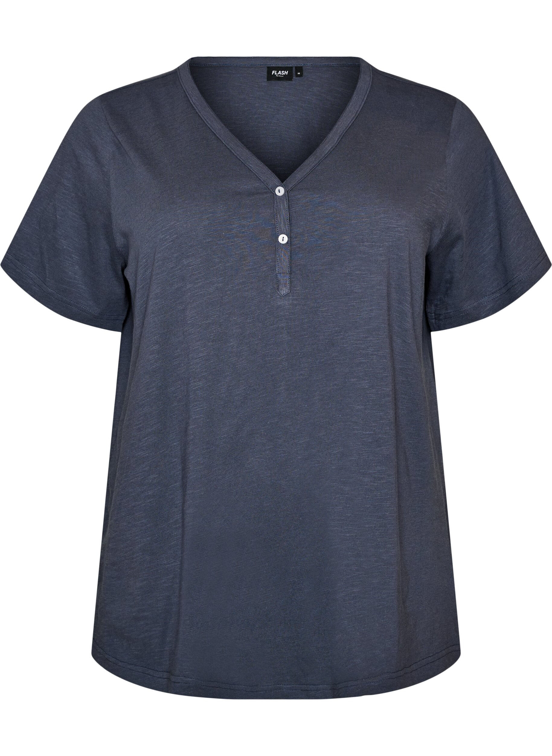 FLASH - T-shirt med knapdetalje