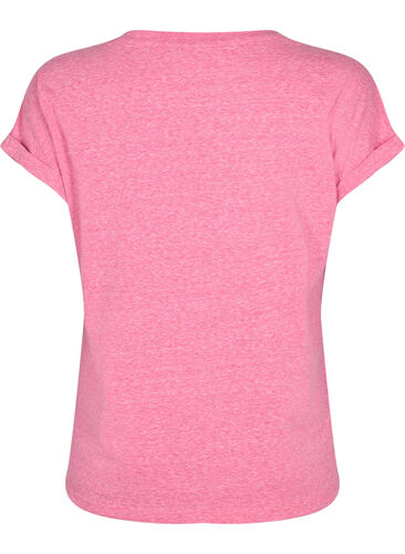 Meleret t-shirt med korte ærmer, Beetroot Purple Mél, Packshot image number 1