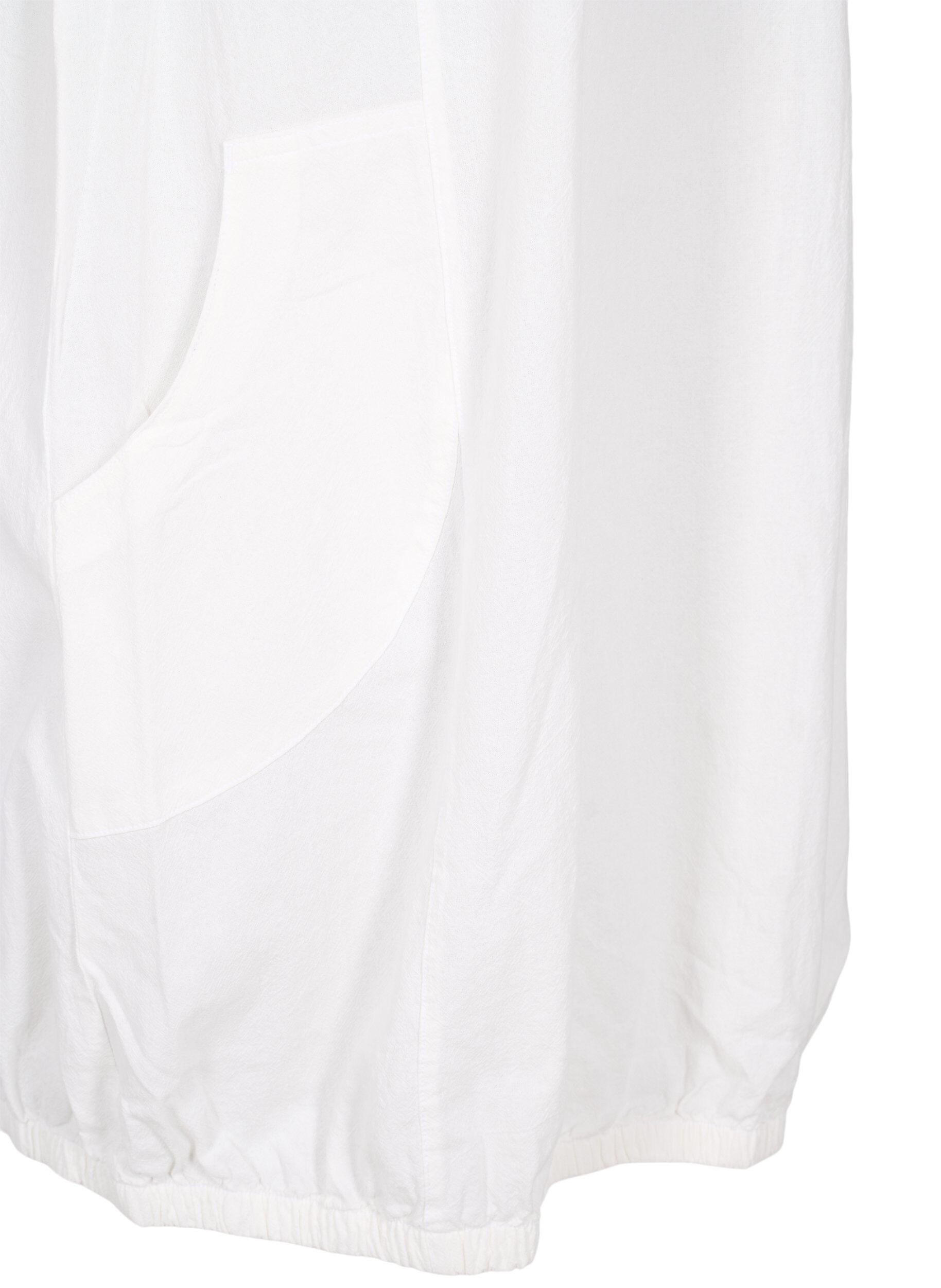 ZizziKort&aelig;rmet kjole i bomuld, Hvid, Packshot image number 3