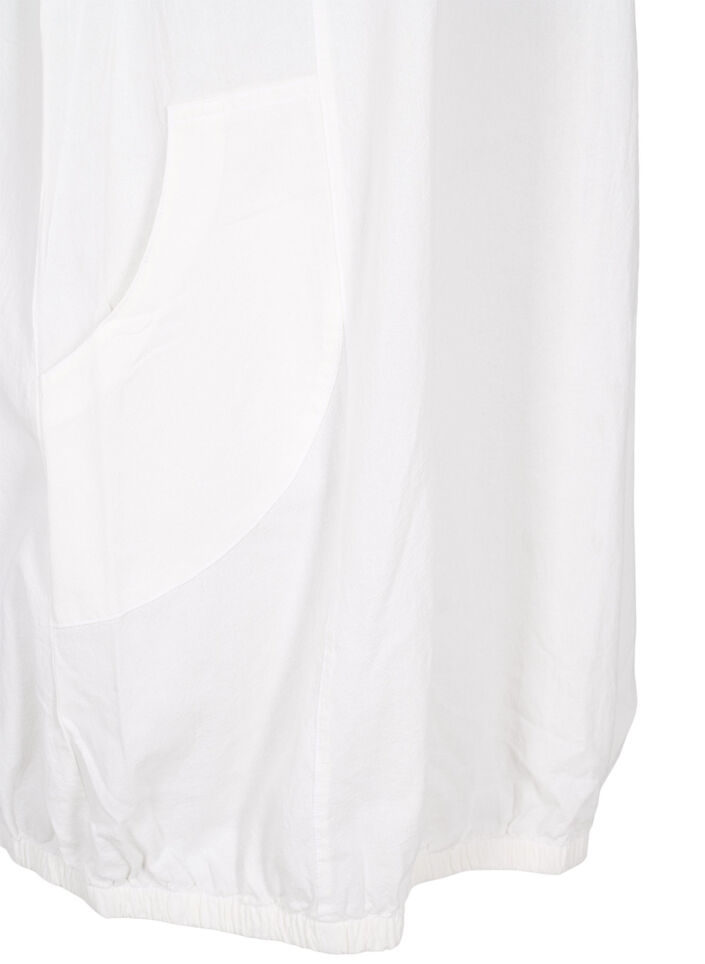 Kort&aelig;rmet kjole i bomuld, Hvid, Packshot image number 3