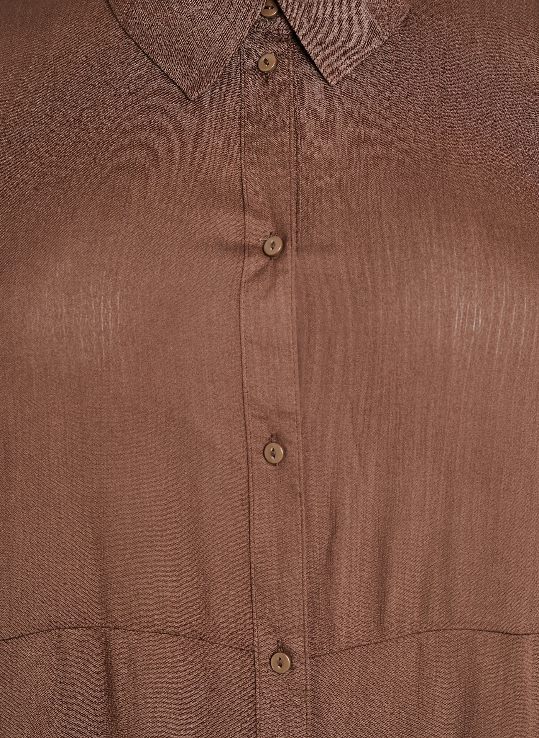 Zizzi Midilang skjortekjole med korte &aelig;rmer, Gr&oslash;n, Packshot image number 2