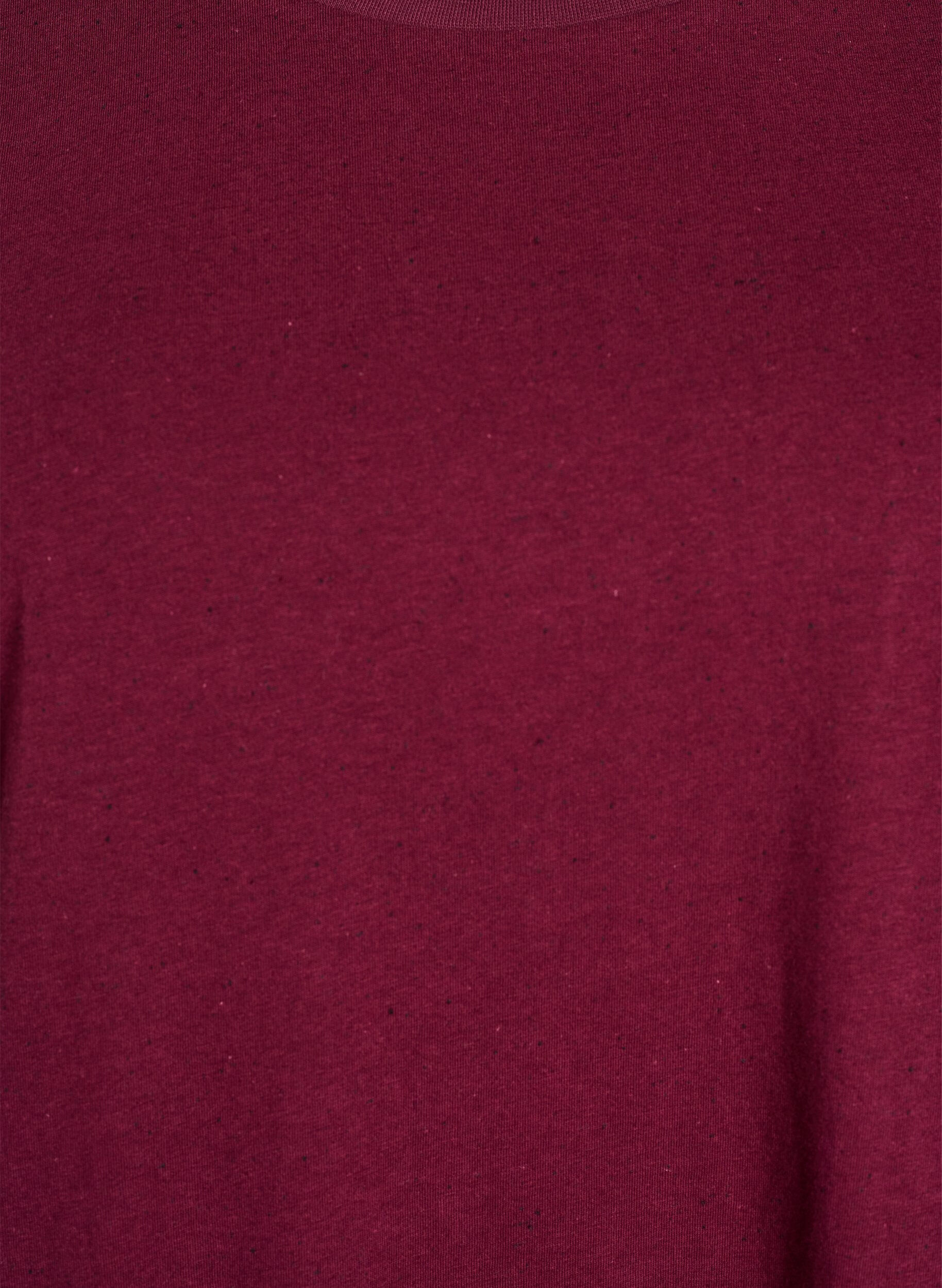 Zizzi Bomulds t-shirt med rund hals, M&oslash;rk Bordeaux, Packshot image number 2