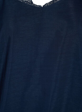 Top med blonder og elastik i bunden , Navy Blazer, Packshot image number 2