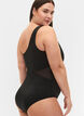 One-shoulder badedragt med mesh, Black, Model image number 3