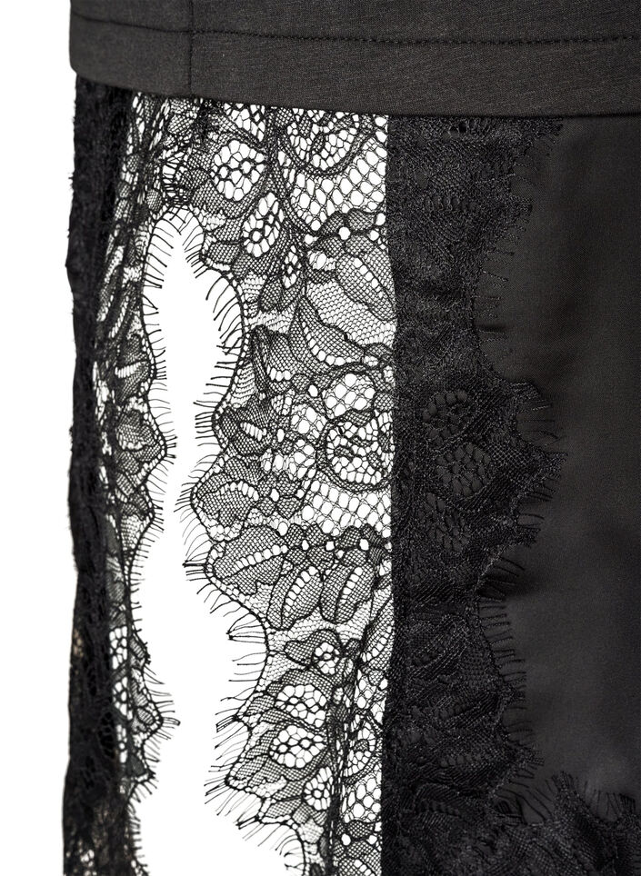 Jerseybluse med lag-p&aring;-lag-look og blonde, Sort, Packshot image number 3
