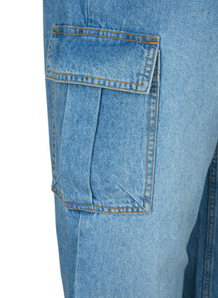 Løstsiddende jeans med cargolommer, Light blue, Packshot image number 3