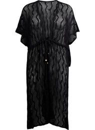 Strand kimono med bindebånd, Sort