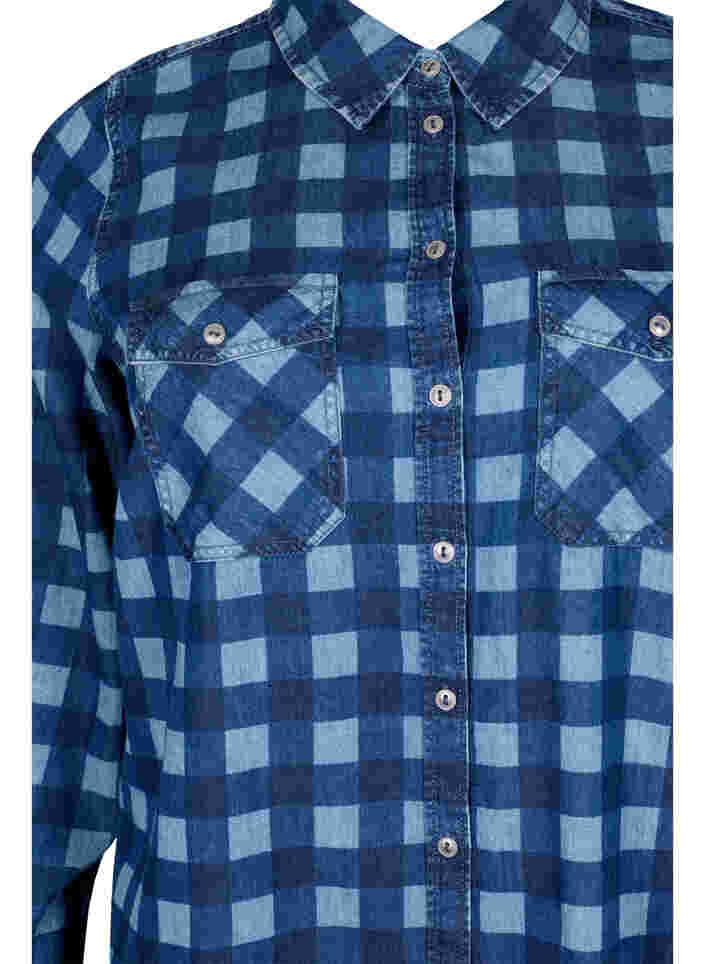 Bomulds skjorte i paisley mønster, Blue Check, Packshot image number 2
