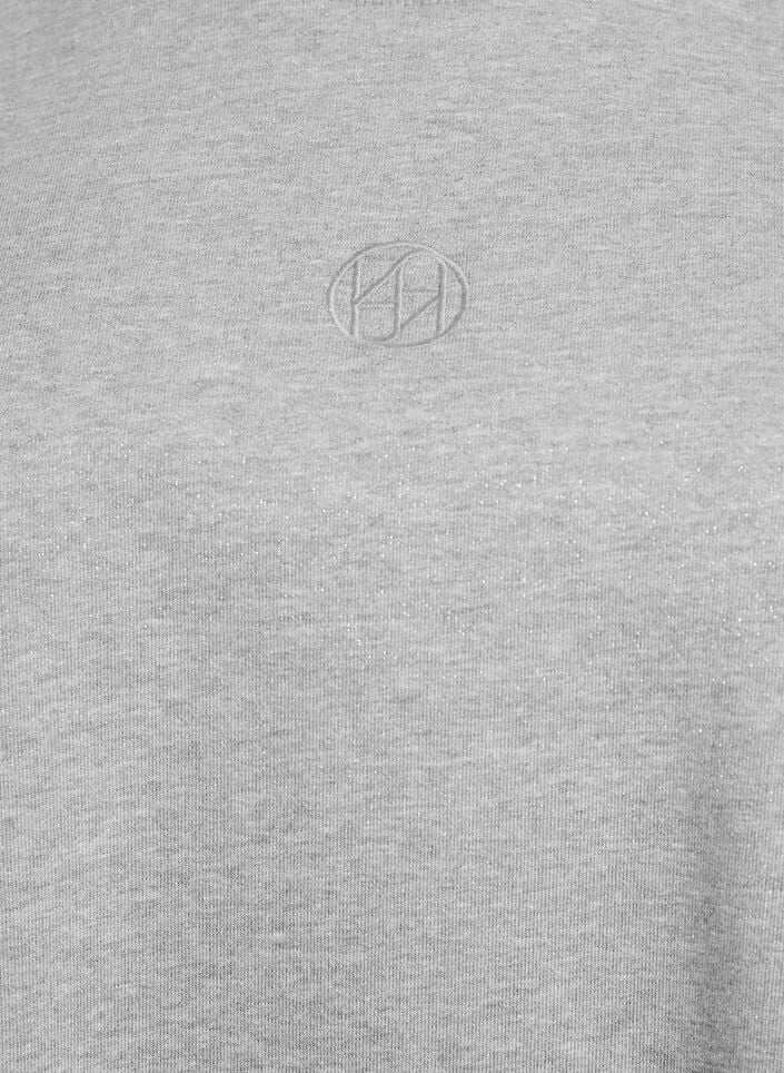Sweatshirt med slidser og glittertråd, Grå, Packshot image number 2