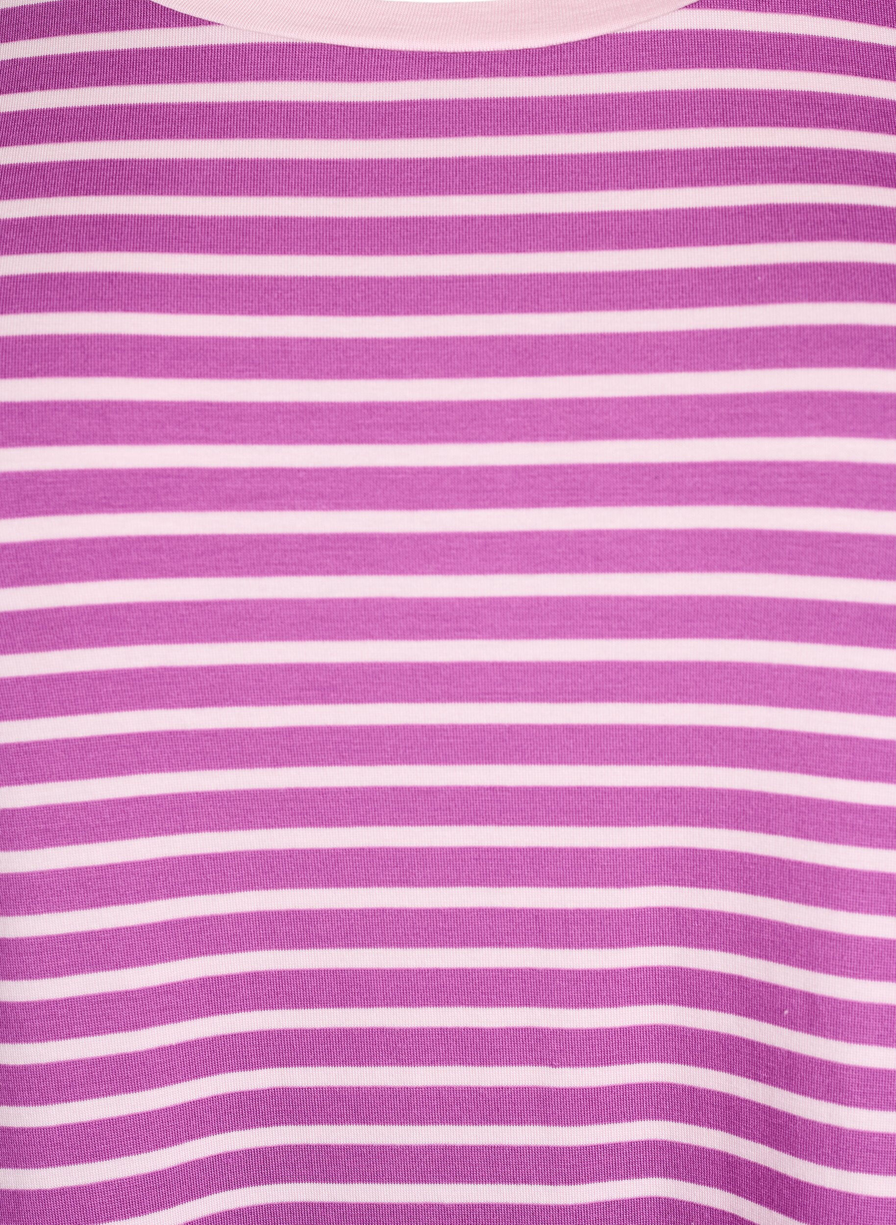 ZizziT-shirt med TENCEL&trade; Lyocell og striber, Lilla, Packshot image number 2