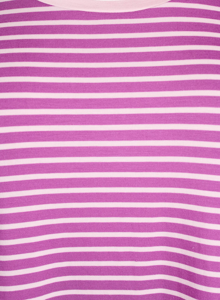 T-shirt med TENCEL&trade; Lyocell og striber, Lilla, Packshot image number 2