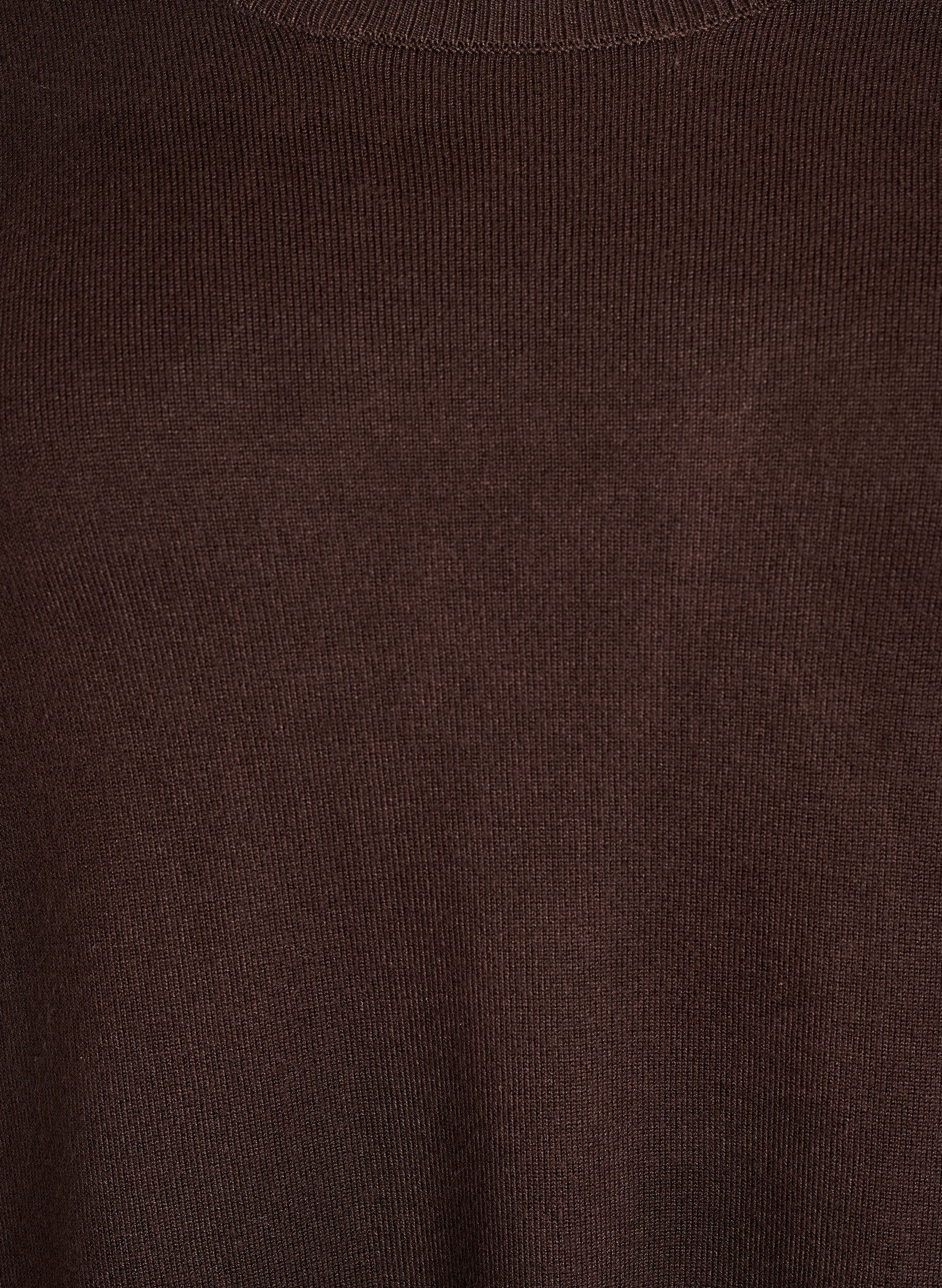 ZizziStrikbluse med knapper i siden, Brun, Packshot image number 2