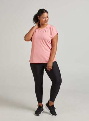 Ensfarvet trænings t-shirt, Pink icing, Model image number 0