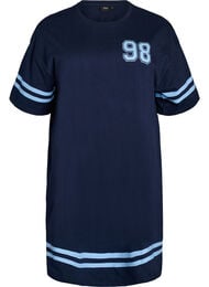 Kort t-shirtkjole med sporty detaljer, Bl&aring;