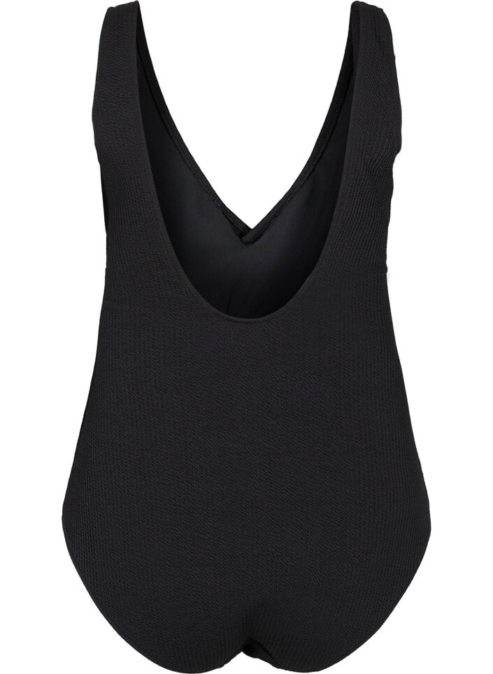 Badedragt med wrap-effekt, Black, Packshot image number 1